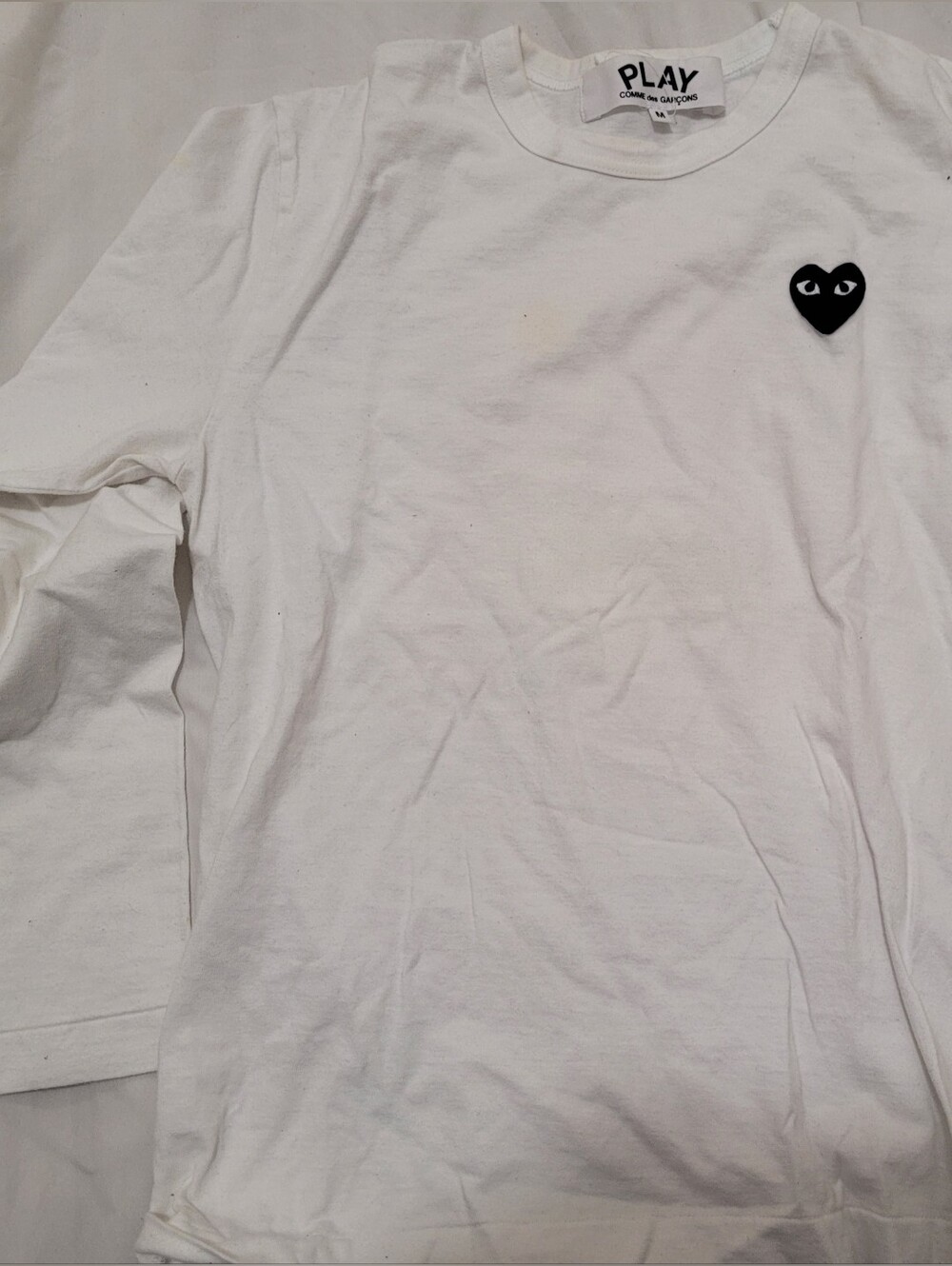 Comme des Garcons PLAY White Heart Logo Short-Sleeve T-Shirt